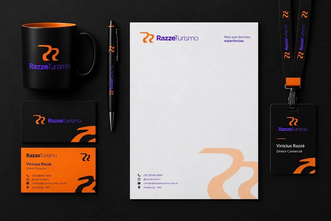 Elementos de branding Razze Turismo