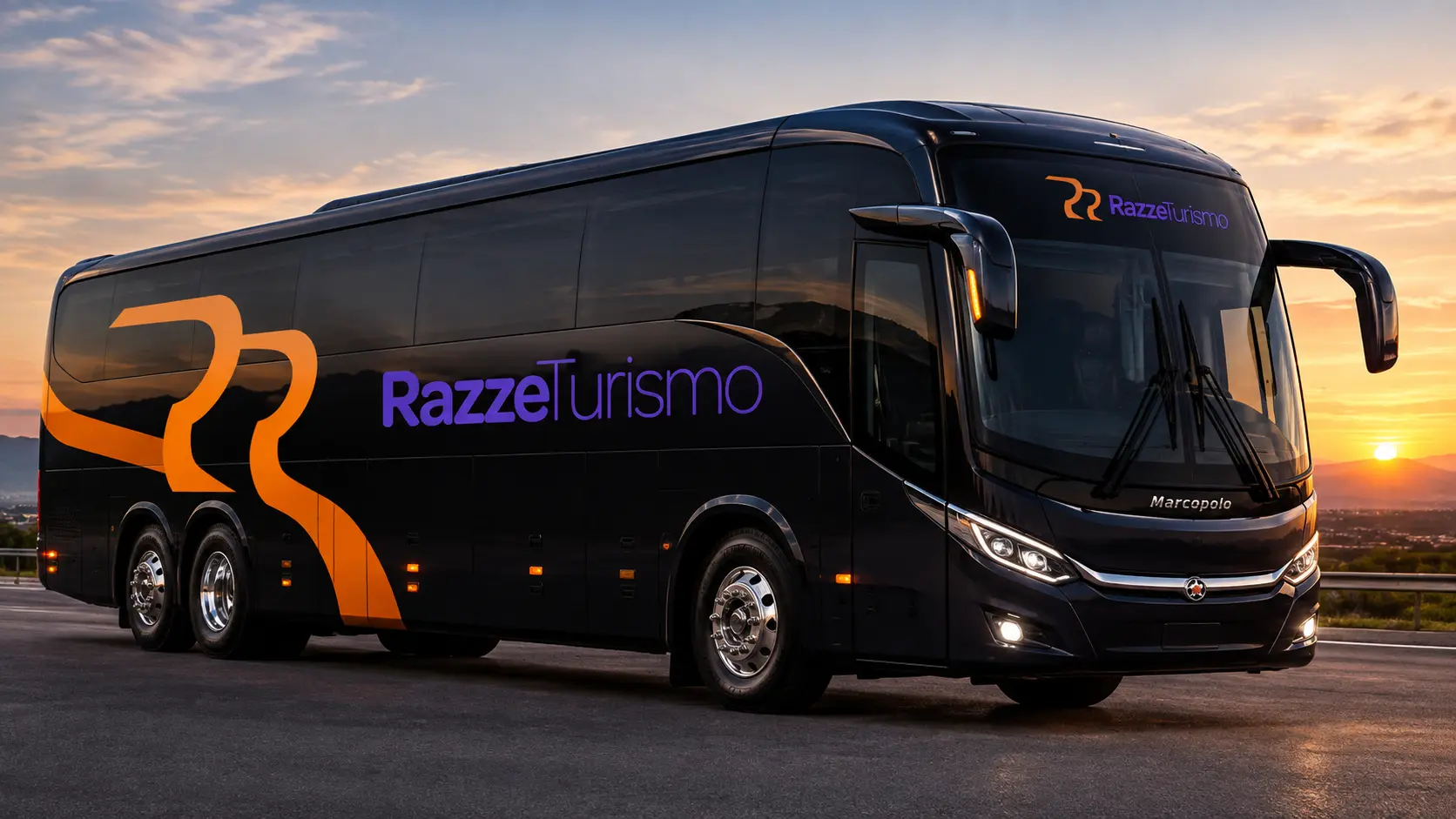 Ônibus com a nova marca da Razze Turismo
